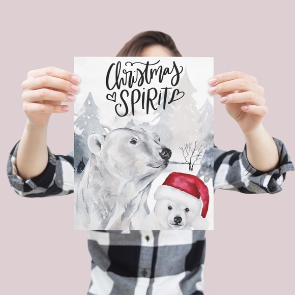 Wall Art Watercolor Christmas Whishes Illustration Print Poster Card Unframed - Picture 3 of 5